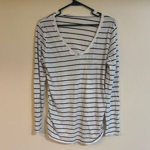 Isabel Maternity by Ingrid & Isabel Striped Long Sleeve Tee - White and Black
